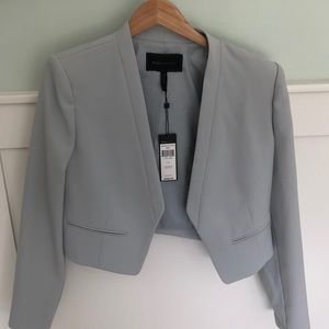 BCBG MAXAZRIA Light Grey Shirt Jacket Large
